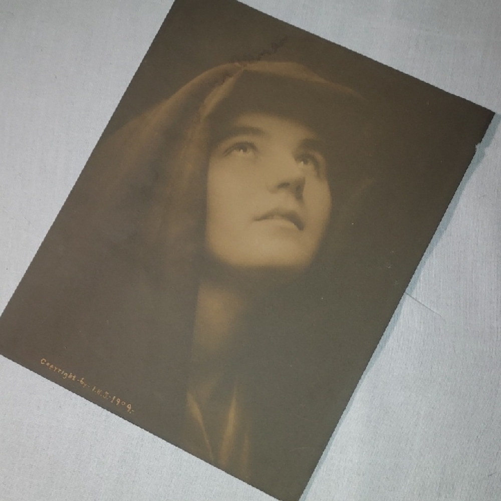 Antique Portrait Litho Mother Of Sorrows Mater Deloroso Litho 1909 Copyright
